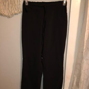 Black drawstring scrub pants